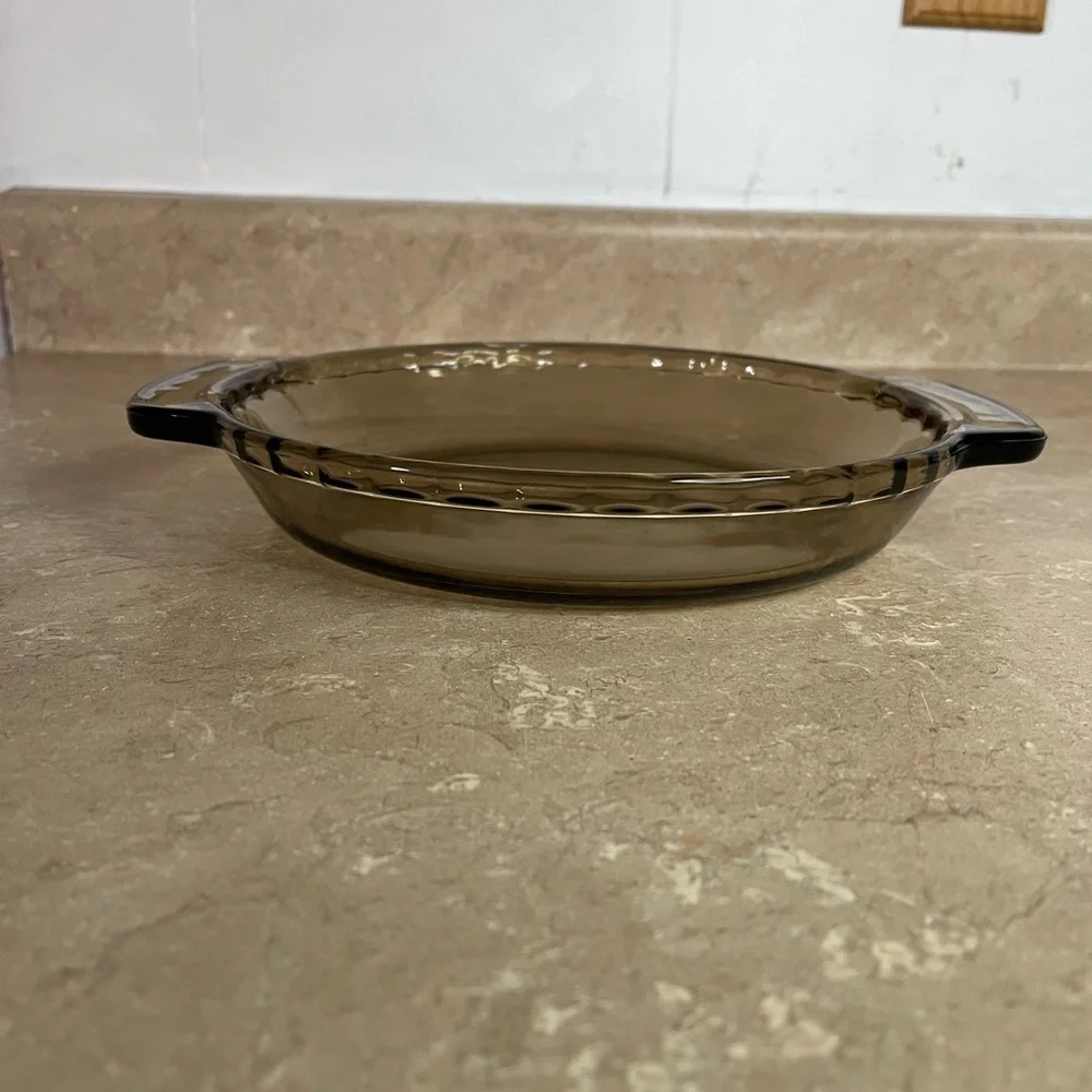 Vintage Anchor Hocking Amber Glass Pie Pan